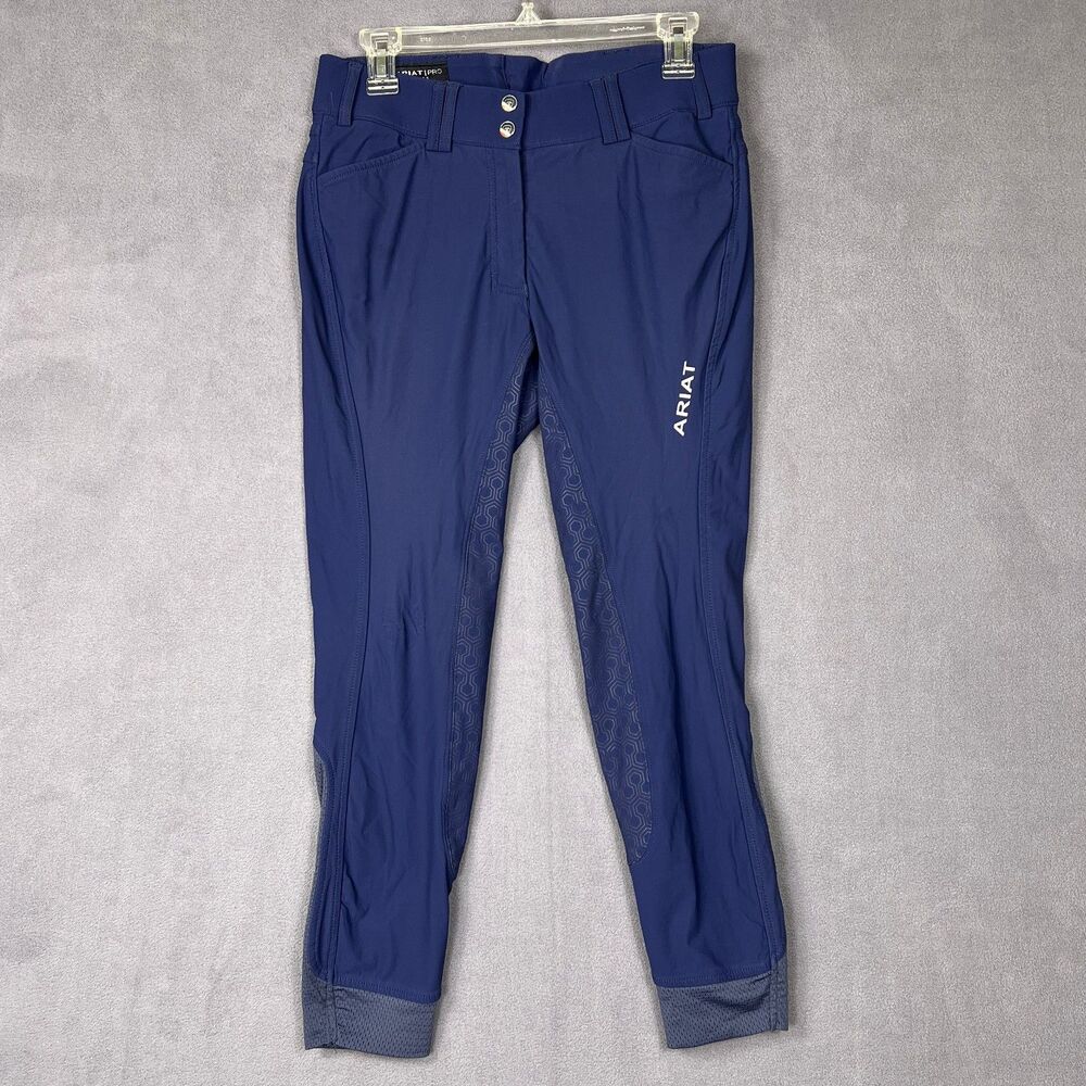 Ariat Tri Factor Grip Full Seat Navy Royal Blue Equestrian Riding Breeches 28R